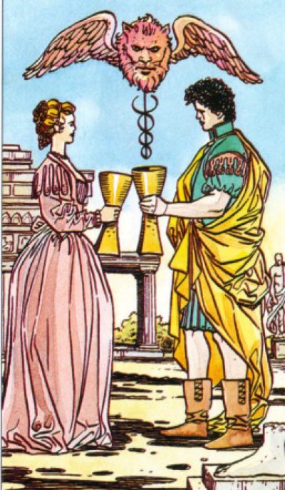 2 Кубков Таро Райдера Уэйта