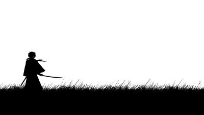 Самурай Кеншин черно белый