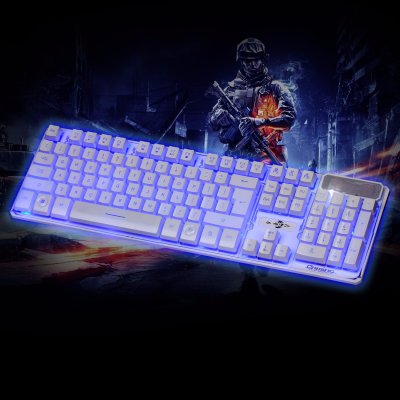 Белая игровая клавиатура с подсветкой