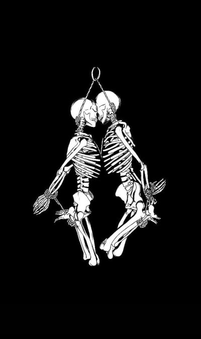 Скелет на черном фоне