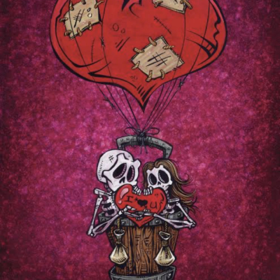 Череп с сердечками