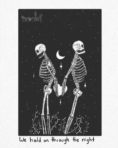 Обои скелет с сердцем