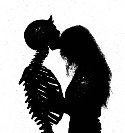 Скелет обнимает