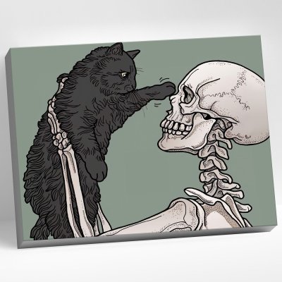 Скелет с котиком