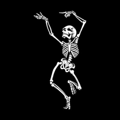 Скелет на черном фоне