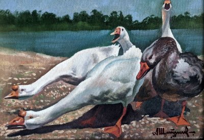 Обои с гусями для стен