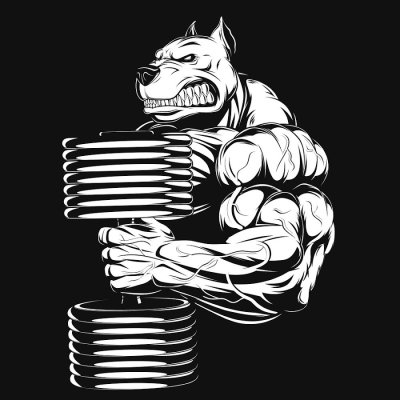 Бодибилдер в графике