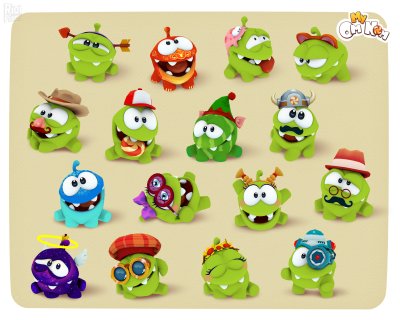 Ам Ням герои игры