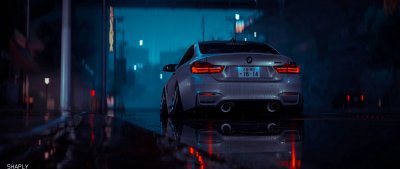 Машина ночью под дождем