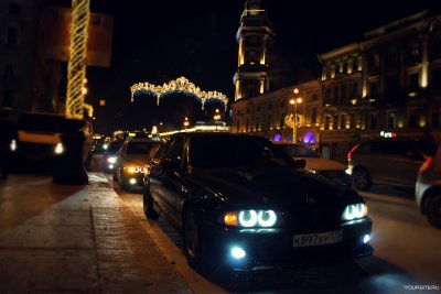 БМВ е38 ночь мойка