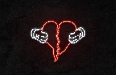 Сердечко на черном фоне