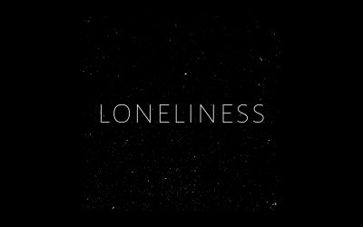 Слово одиночество на черном фоне