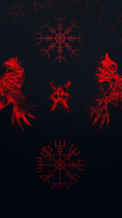 Славянские символы на темном фоне