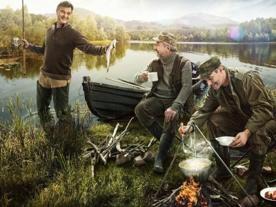 Рыбак на природе