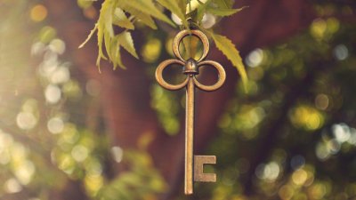 Красивый старинный ключ