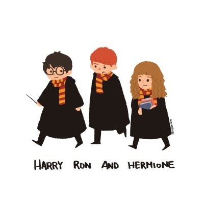 Мультяшный Гарри Рон и Гермиона
