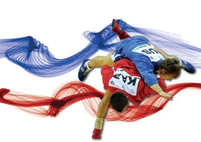 Боевое самбо на белом фоне