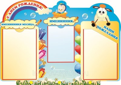 Стенд с днем рождения в детском саду