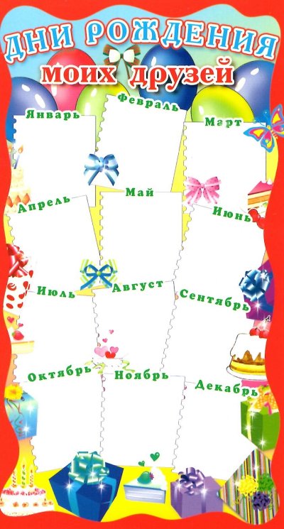 Плакат именинники в школе