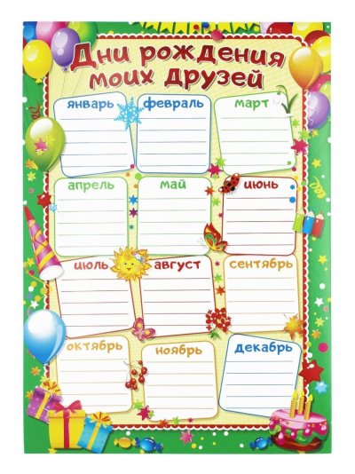 Наши именинники по месяцам