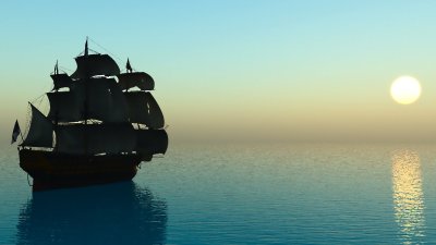 Корабль в море