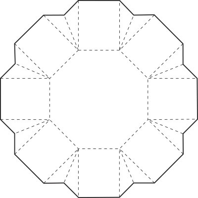 Развертка шестигранной коробочки