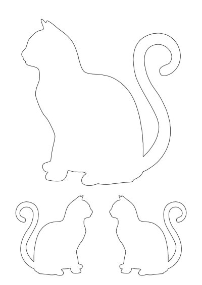 Трафарет кошки для аппликации