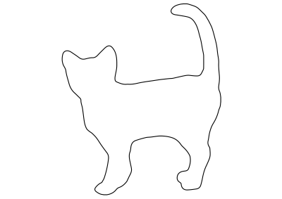 Трафарет котика для рисования