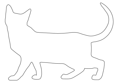 Контур кошки для рисования