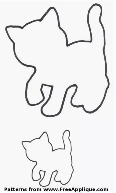 Трафарет котенка для аппликации