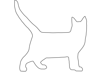 Контур кошки для рисования