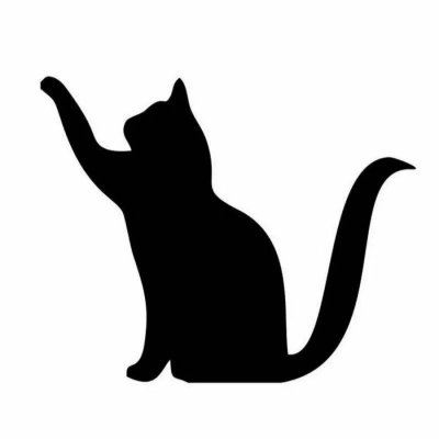 Силуэт кошки с поднятой лапой