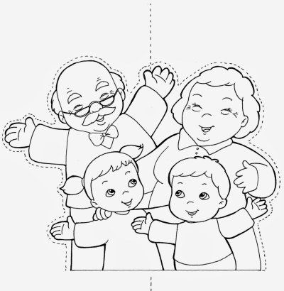 Рисунок семьи для раскрашивания