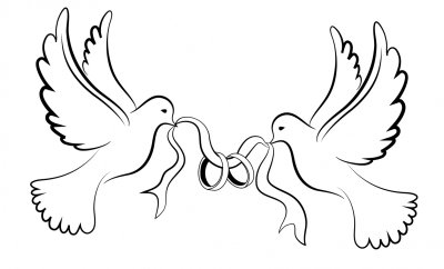 Свадебные голуби рисунок