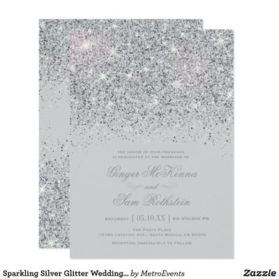 Серебристые пригласительные на свадьбу