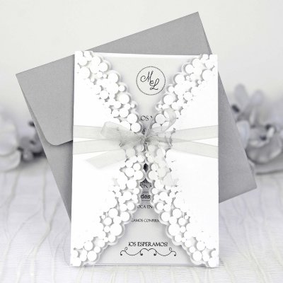 Пригласительные на свадьбу серебро