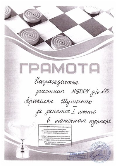 Диплом по шашкам