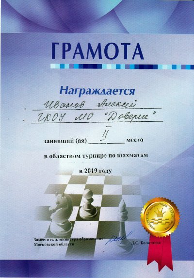 Грамота за шахматы