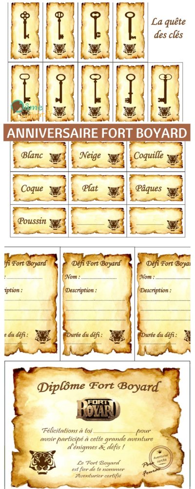 Приглашение Форт Боярд на детский день рождения