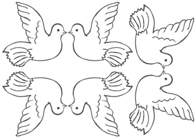Трафарет голубя для вырезания из бумаги