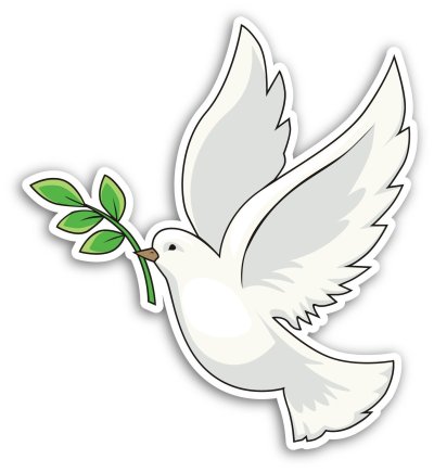 Голубь с веточкой в клюве