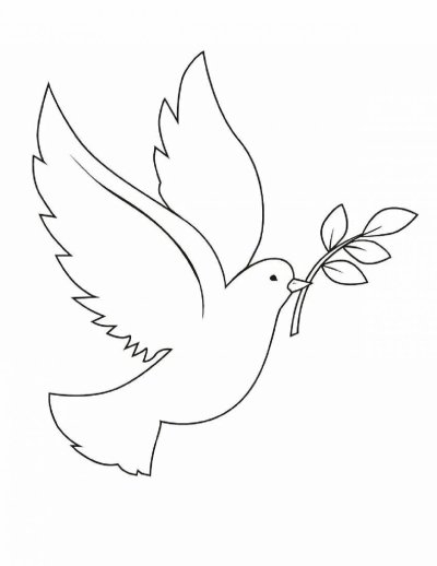 Трафарет голубя для вырезания