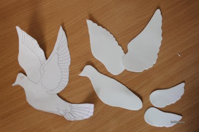 Голубь из бумаги объемный