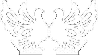 Трафарет объемного голубя из бумаги