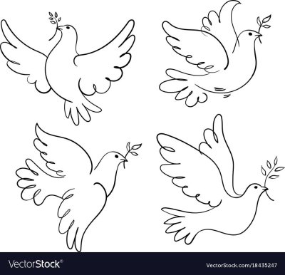 Рисунок голубя для вырезания
