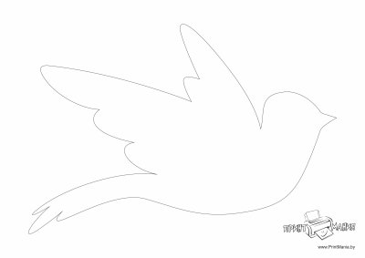 Голубь контур для вырезания