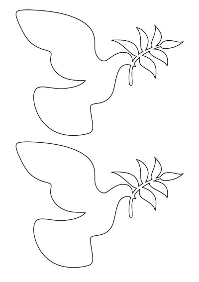 Трафарет голубя для вырезания