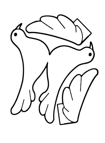 Трафарет голубя для вырезания