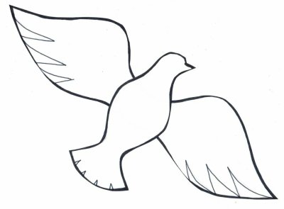 Трафарет голубя для вырезания