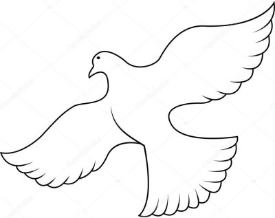 Трафарет голубя для вырезания